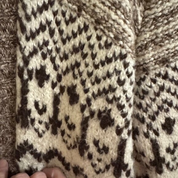 Cozy Vibe Alert! American Eagle Outfitters Longline Fair Isle Cardigan Sweater S - Picture 6 of 9
